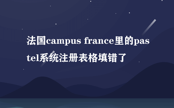 法国campus france里的pastel系统注册表格填错了