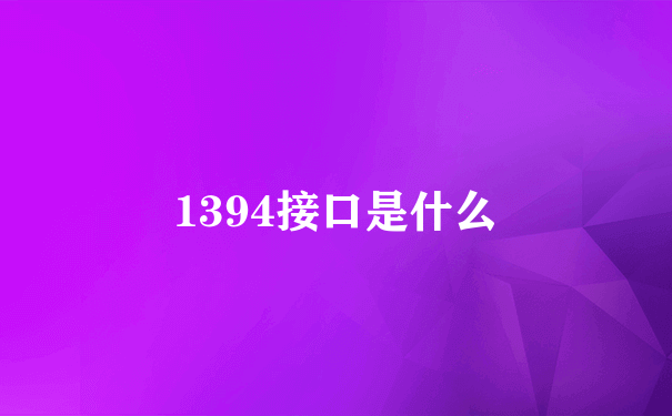 1394接口是什么