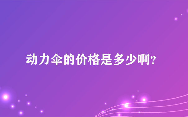 动力伞的价格是多少啊？