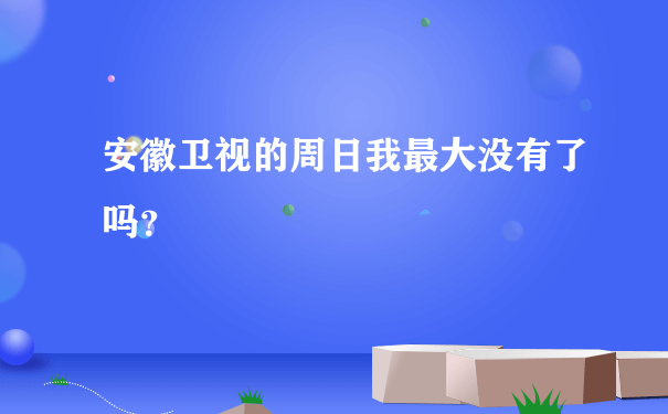 安徽卫视的周日我最大没有了吗？