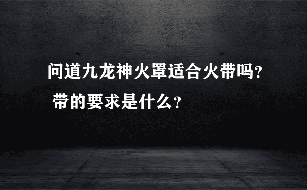 问道九龙神火罩适合火带吗？ 带的要求是什么？