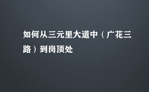 如何从三元里大道中（广花三路）到岗顶处