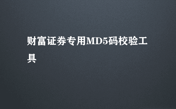 财富证券专用MD5码校验工具