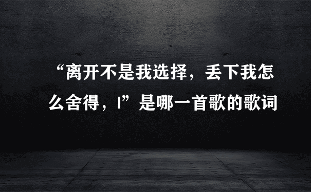 “离开不是我选择，丢下我怎么舍得，|”是哪一首歌的歌词