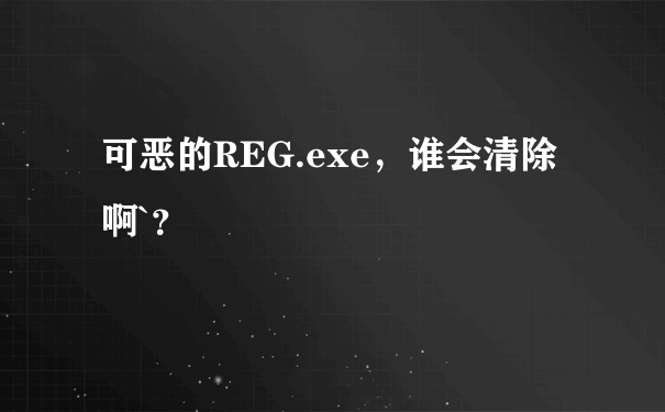 可恶的REG.exe，谁会清除啊`？