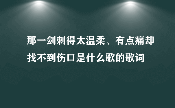 那一剑刺得太温柔、有点痛却找不到伤口是什么歌的歌词