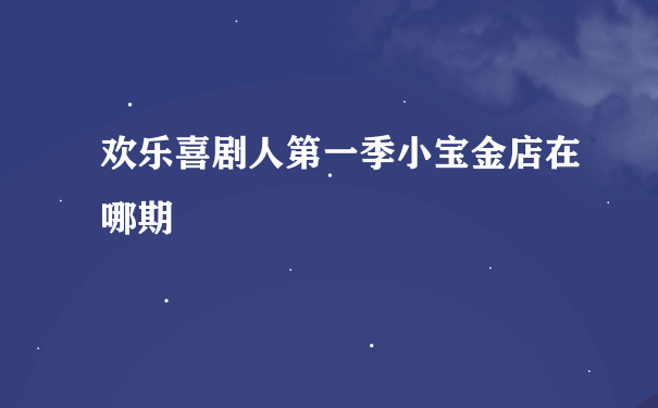 欢乐喜剧人第一季小宝金店在哪期