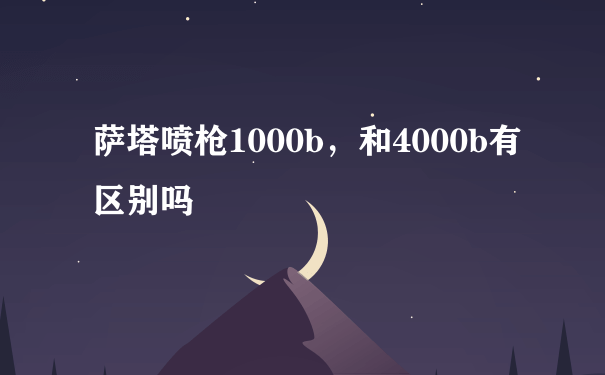 萨塔喷枪1000b，和4000b有区别吗