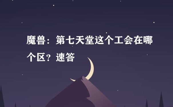 魔兽：第七天堂这个工会在哪个区？速答