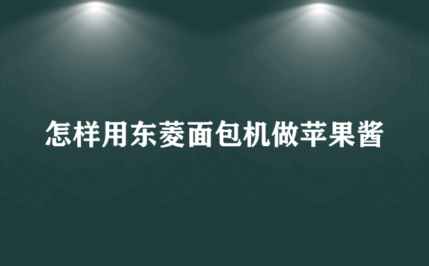 怎样用东菱面包机做苹果酱