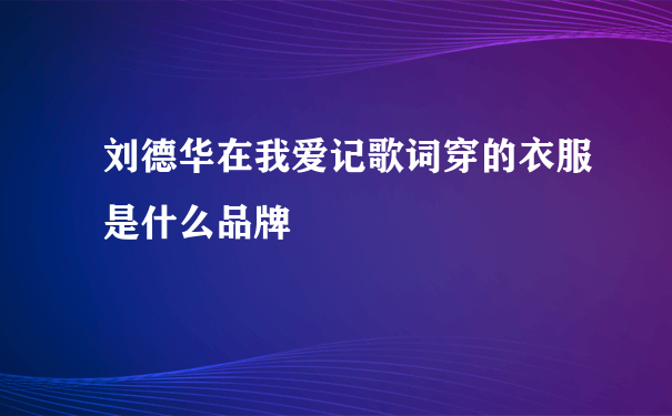 刘德华在我爱记歌词穿的衣服是什么品牌