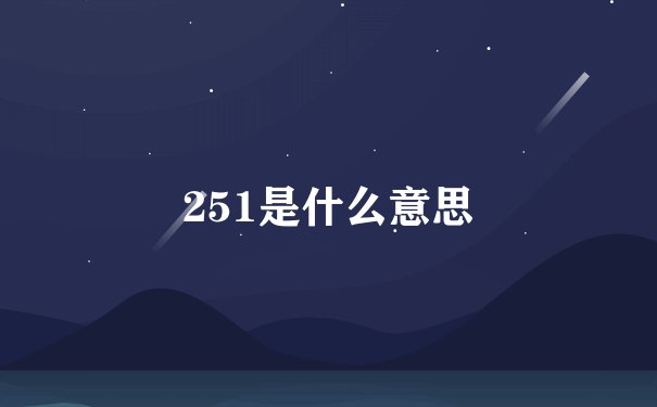 251是什么意思