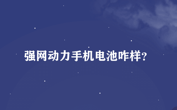 强网动力手机电池咋样？