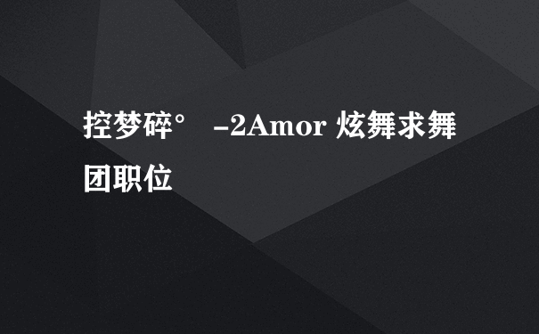 控梦碎° -2Amor 炫舞求舞团职位