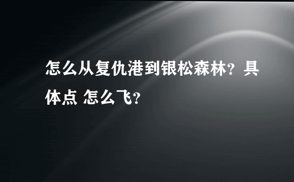 怎么从复仇港到银松森林？具体点 怎么飞？