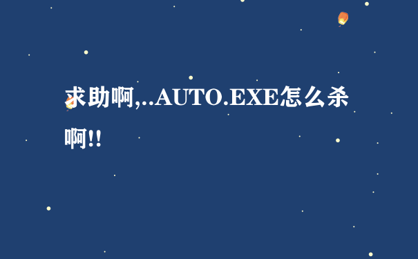 求助啊,..AUTO.EXE怎么杀啊!!