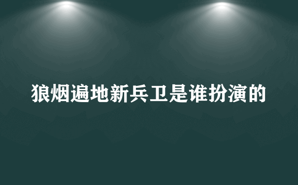 狼烟遍地新兵卫是谁扮演的