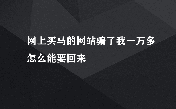 网上买马的网站骗了我一万多怎么能要回来