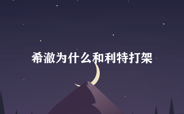 希澈为什么和利特打架