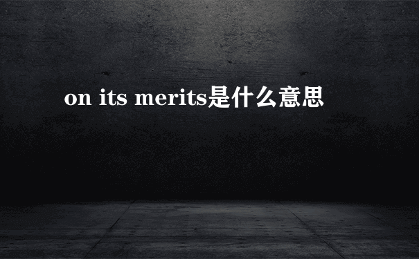 on its merits是什么意思