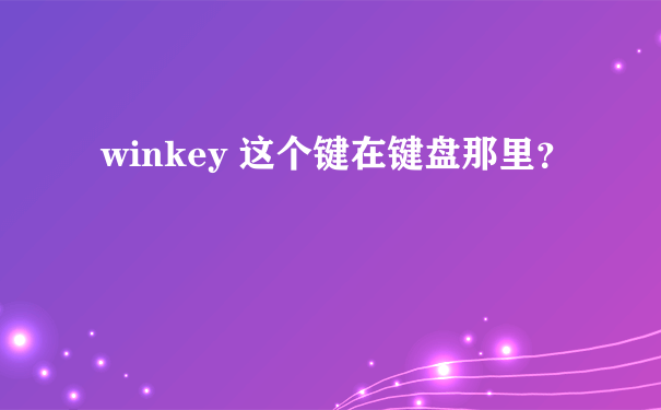 winkey 这个键在键盘那里？