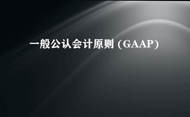 一般公认会计原则 (GAAP)