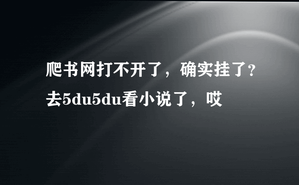 爬书网打不开了，确实挂了？去5du5du看小说了，哎