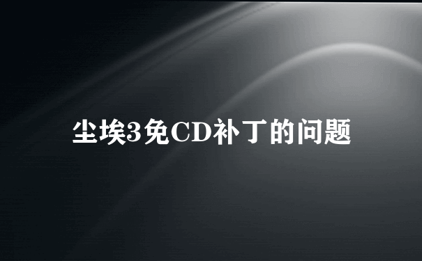 尘埃3免CD补丁的问题