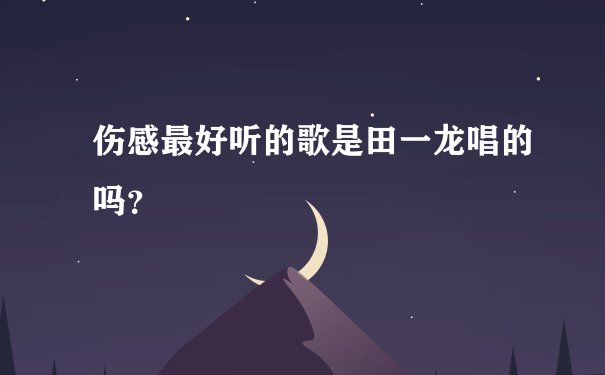 伤感最好听的歌是田一龙唱的吗？