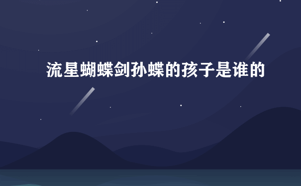 流星蝴蝶剑孙蝶的孩子是谁的