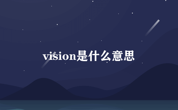 vision是什么意思