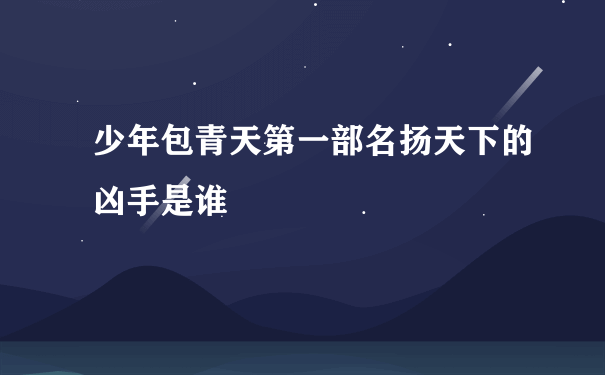 少年包青天第一部名扬天下的凶手是谁