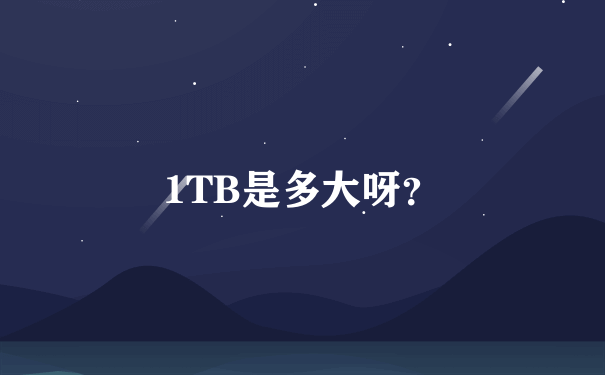 1TB是多大呀？