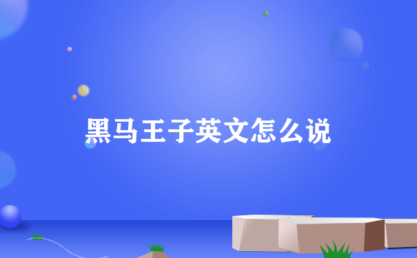 黑马王子英文怎么说