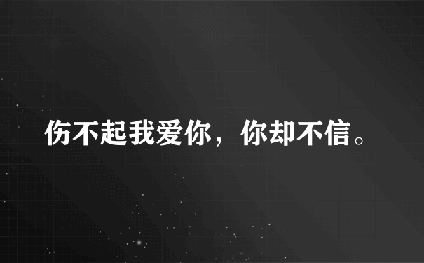 伤不起我爱你，你却不信。