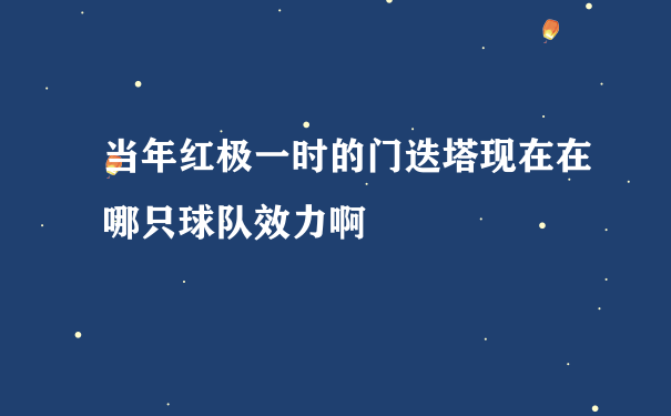 当年红极一时的门迭塔现在在哪只球队效力啊