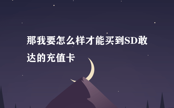 那我要怎么样才能买到SD敢达的充值卡