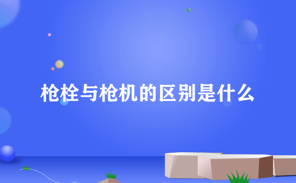 枪栓与枪机的区别是什么