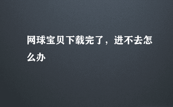 网球宝贝下载完了，进不去怎么办