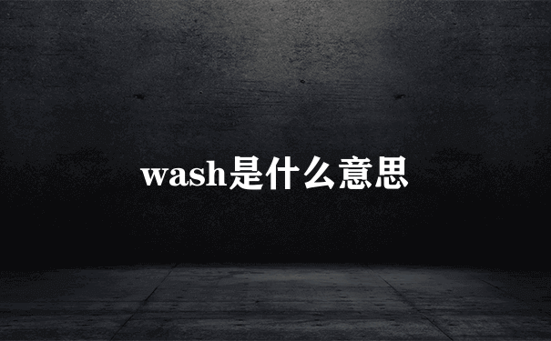 wash是什么意思