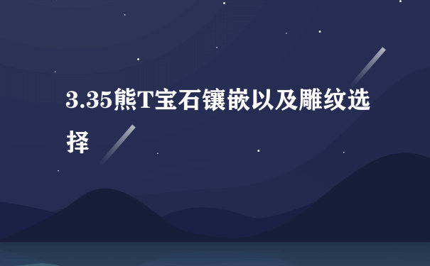 3.35熊T宝石镶嵌以及雕纹选择