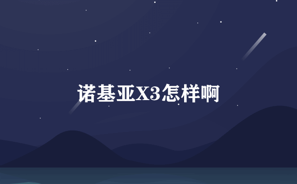 诺基亚X3怎样啊