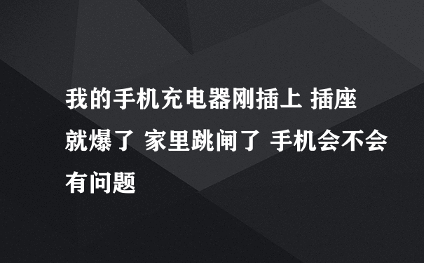 我的手机充电器刚插上 插座就爆了 家里跳闸了 手机会不会有问题