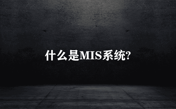 什么是MIS系统?