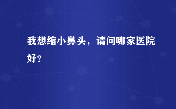 我想缩小鼻头，请问哪家医院好？