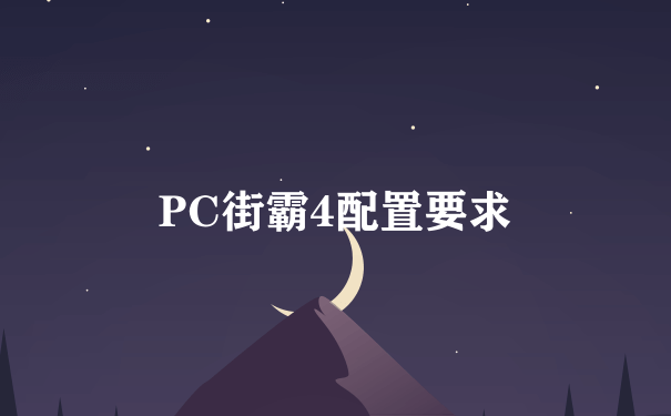 PC街霸4配置要求