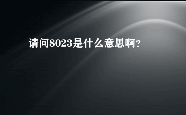 请问8023是什么意思啊？