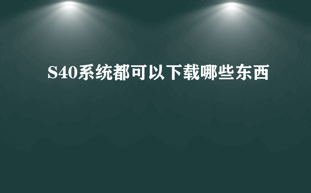 S40系统都可以下载哪些东西