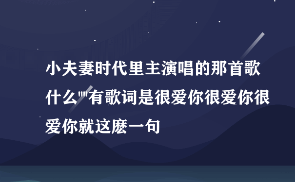 小夫妻时代里主演唱的那首歌什么''''有歌词是很爱你很爱你很爱你就这麽一句