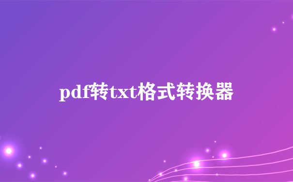 pdf转txt格式转换器